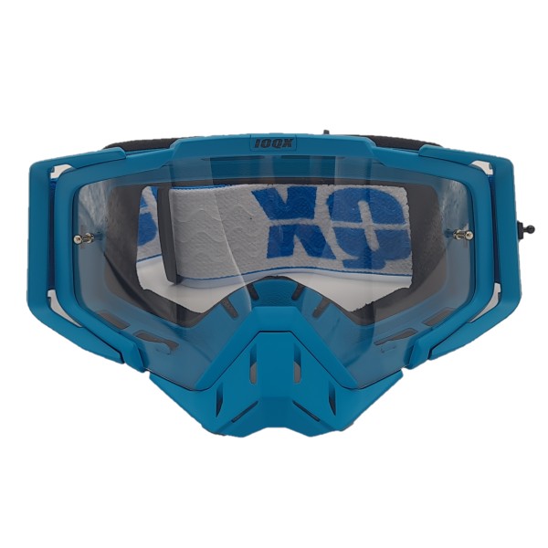 Ski, snowboard, motorcycling, cycling goggles, unisex, blue frame, transparent lens, O11BTN
